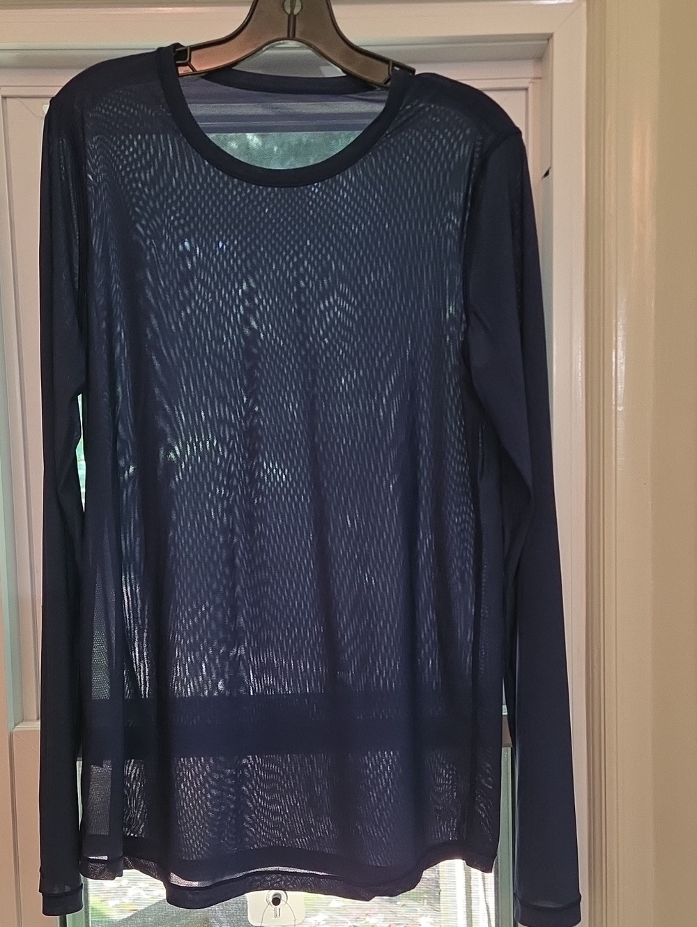 lululemon Sheer Navy Blue Long-Sleeve Top